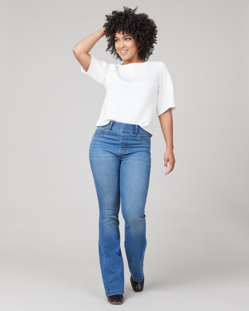 Spanx AirEssentials Puff Sleeve ‘At-the-Hip’ Women's Tops White | 89TQNWCUX