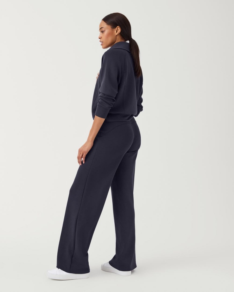 Spanx AirEssentials Wide Leg Women's Pants Navy | 49EOGSPWL