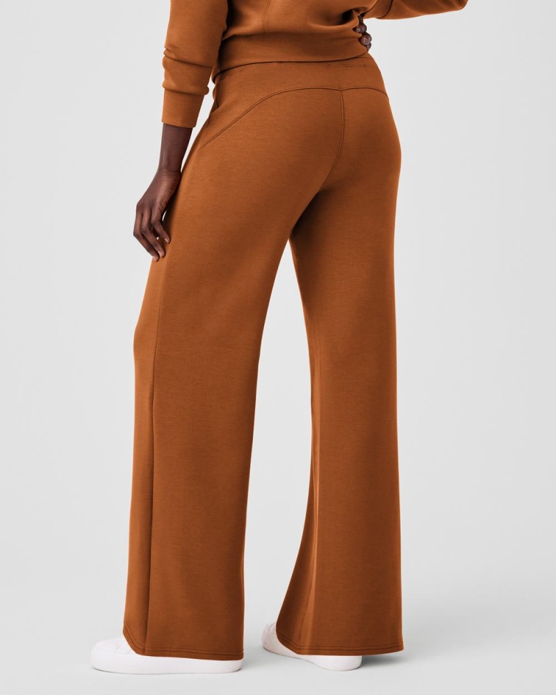 Spanx AirEssentials Wide Leg Women's Pants Brown | 08WNPUZBY