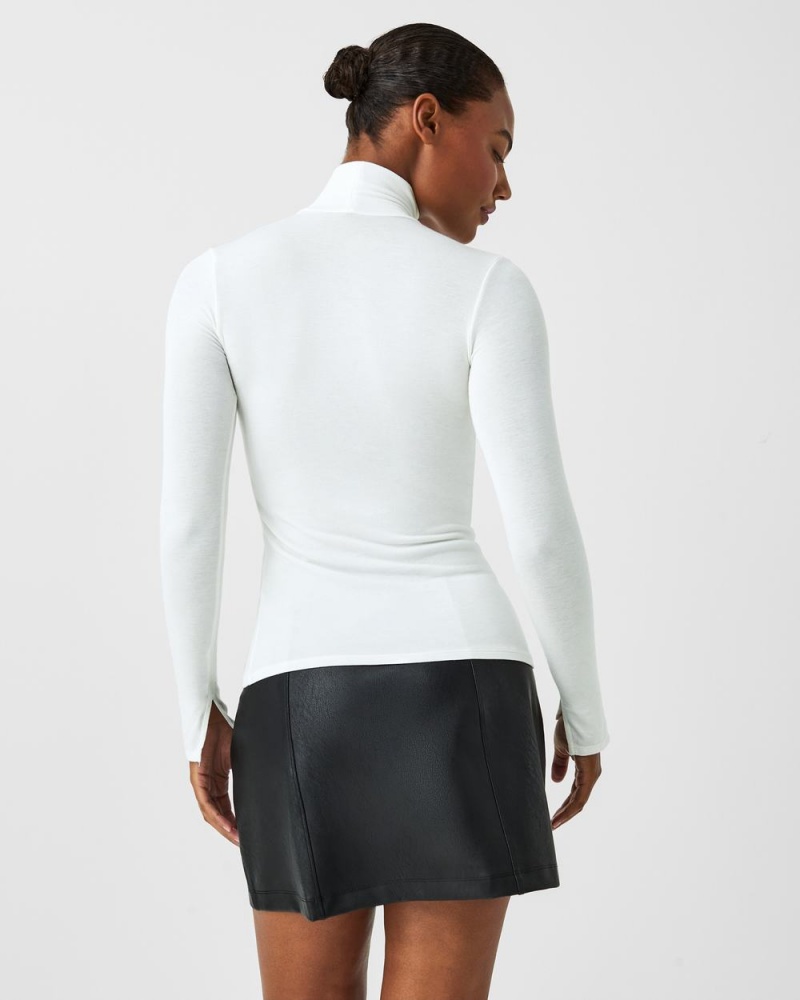 Spanx Better Base Long Sleeve Turtleneck Women's Tops White | 03UCGAVPR