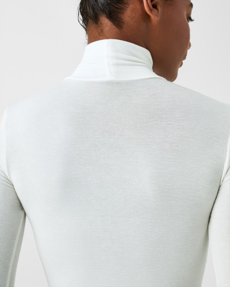 Spanx Better Base Long Sleeve Turtleneck Women's Tops White | 03UCGAVPR