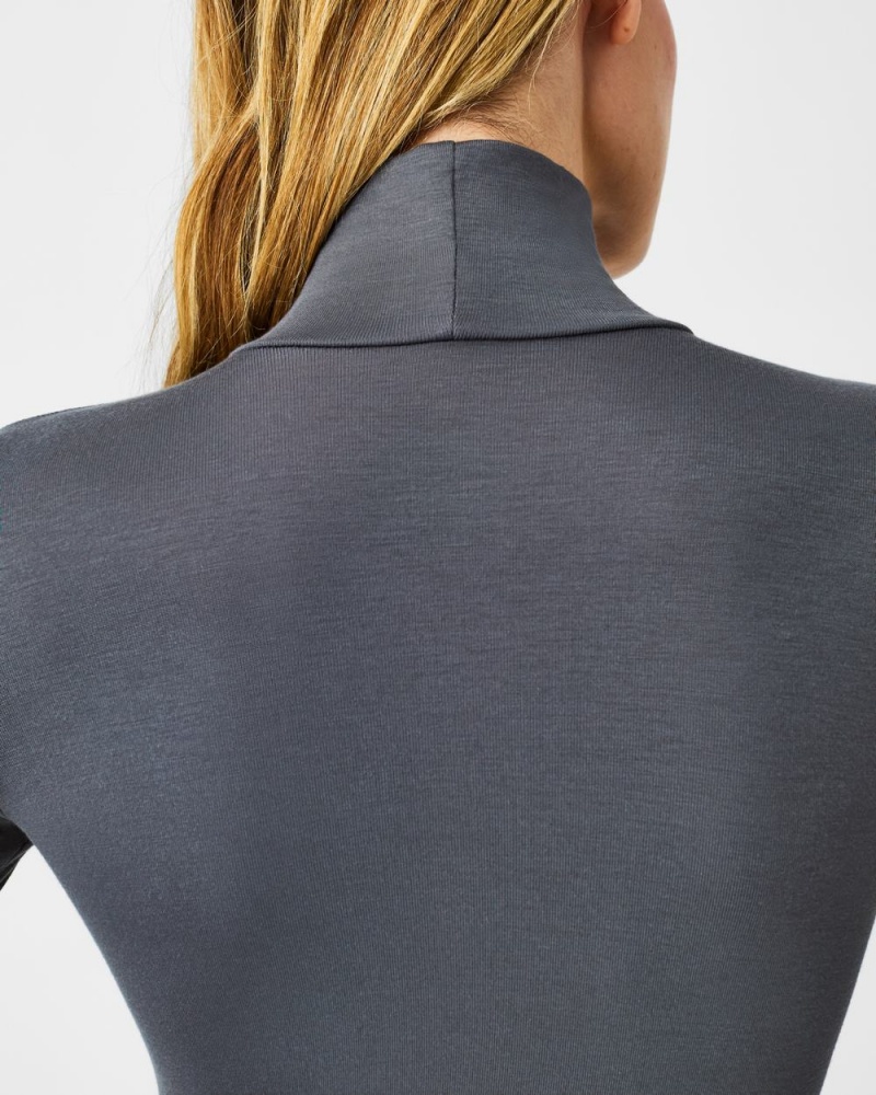 Spanx Better Base Long Sleeve Turtleneck Women's Tops Grey | 41BANIKDL