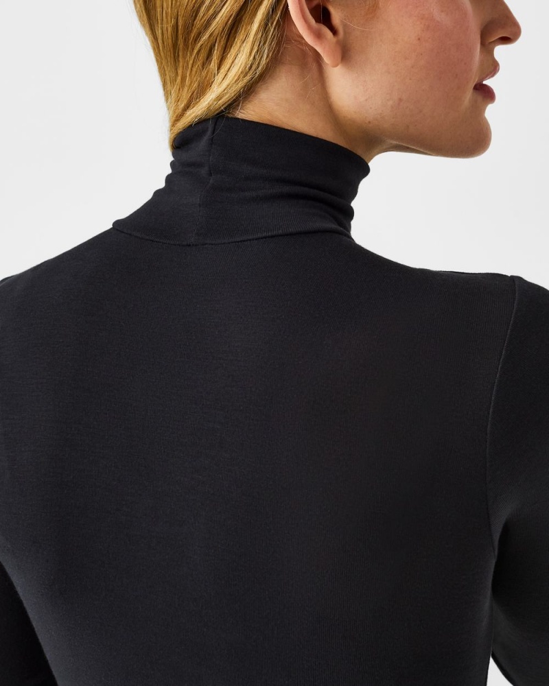 Spanx Better Base Long Sleeve Turtleneck Women's Tops Black | 64LAGSIOT