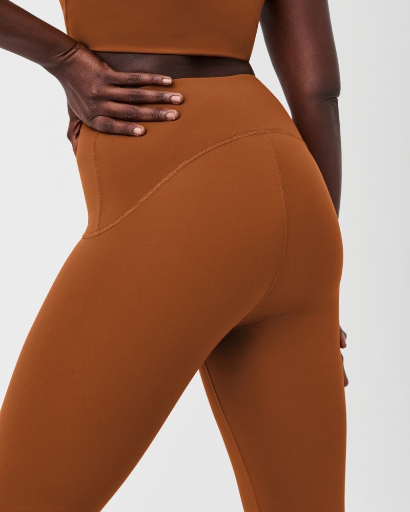 Spanx Booty Boost® Active 7/8 Women's Leggings Brown | 57UCWTPLA