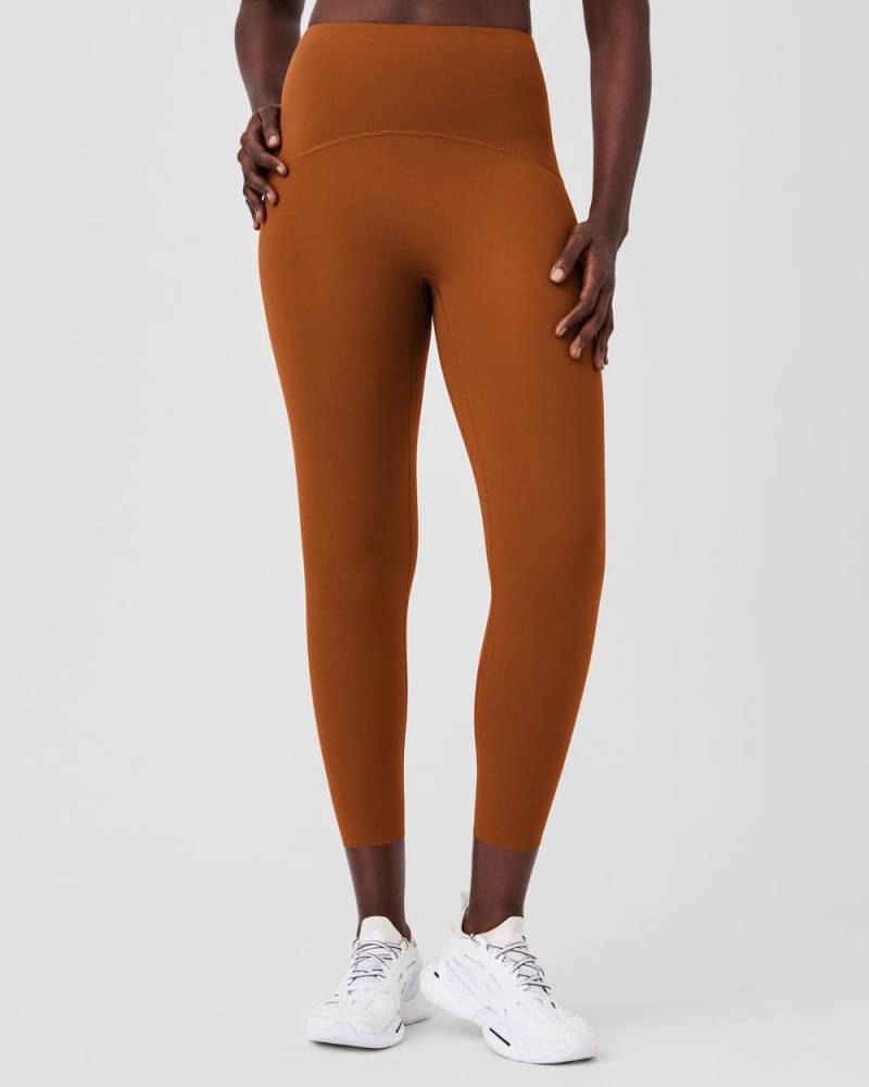 Spanx Booty Boost® Active 7/8 Women's Leggings Brown | 57UCWTPLA