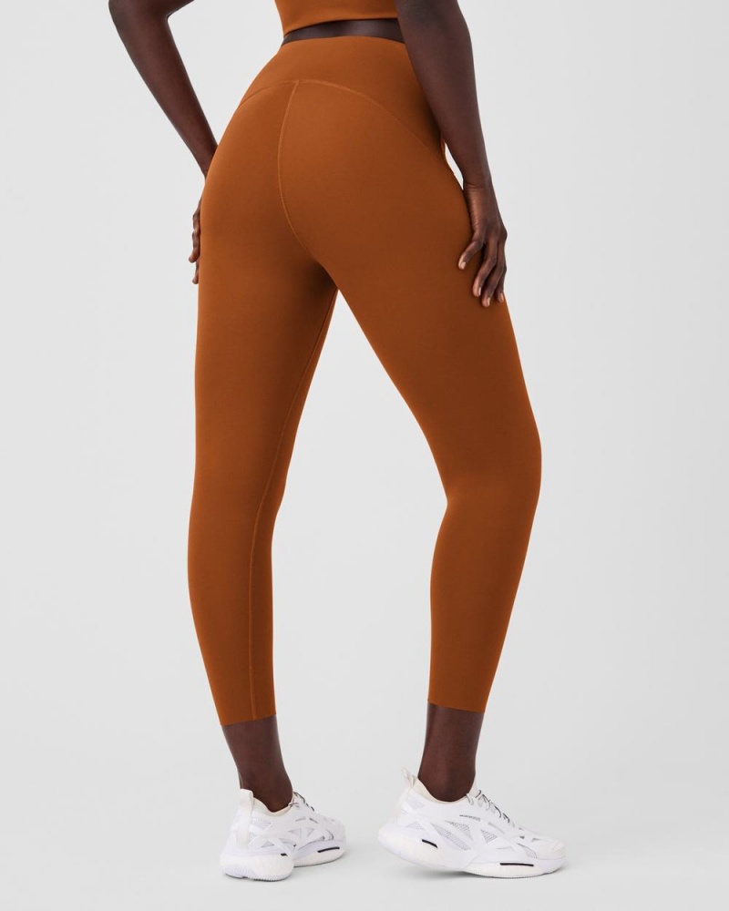 Spanx Booty Boost® Active 7/8 Women's Leggings Brown | 57UCWTPLA