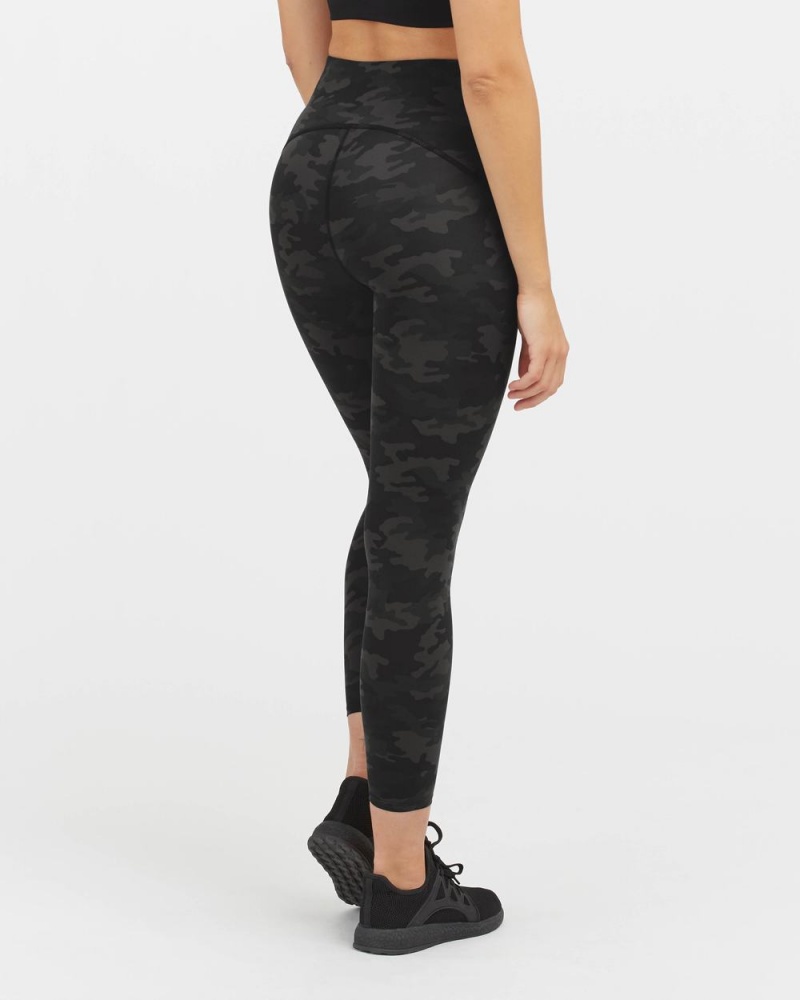 Spanx Booty Boost® Active Camo 7/8 Women's Leggings Black Camo | 49XFAUGWH