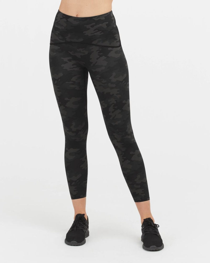 Spanx Booty Boost® Active Camo 7/8 Women's Leggings Black Camo | 49XFAUGWH