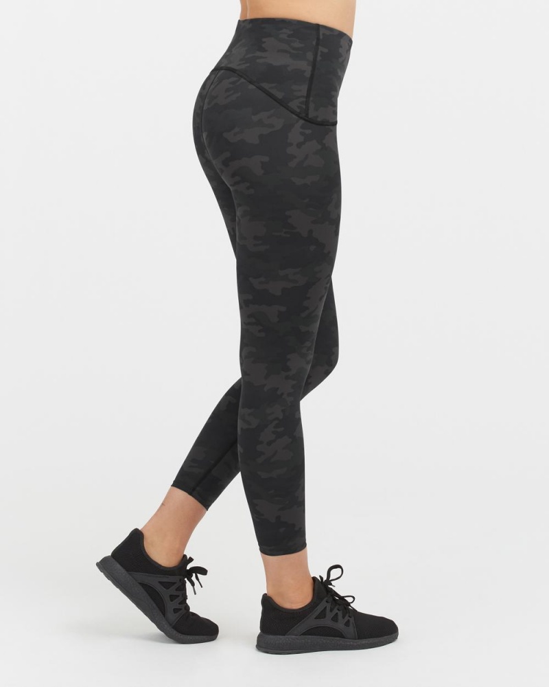 Spanx Booty Boost® Active Camo 7/8 Women's Leggings Black Camo | 49XFAUGWH