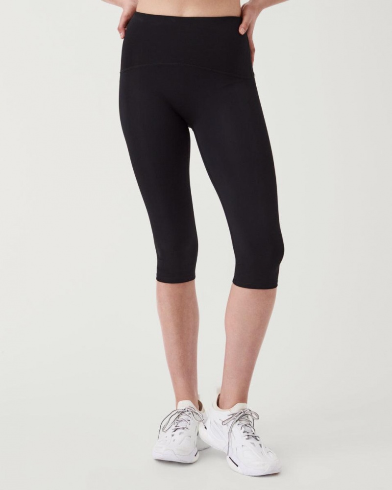 Spanx Booty Boost® Active Knee Women's Leggings Black | 03HKECBVP