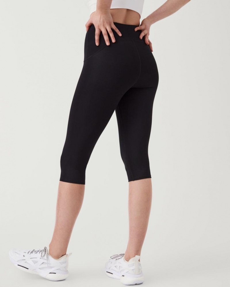 Spanx Booty Boost® Active Knee Women's Leggings Black | 03HKECBVP