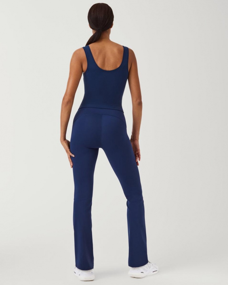 Spanx Booty Boost® Flare Yoga Women's Leggings Navy | 93JICLASZ