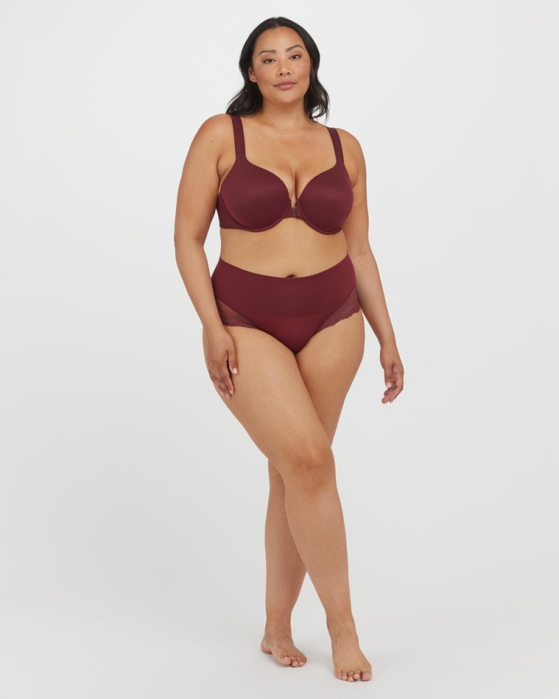 Spanx Bra-llelujah!® Lightly Lined Full Coverage Women's Bras Burgundy | 86LEGCAMU