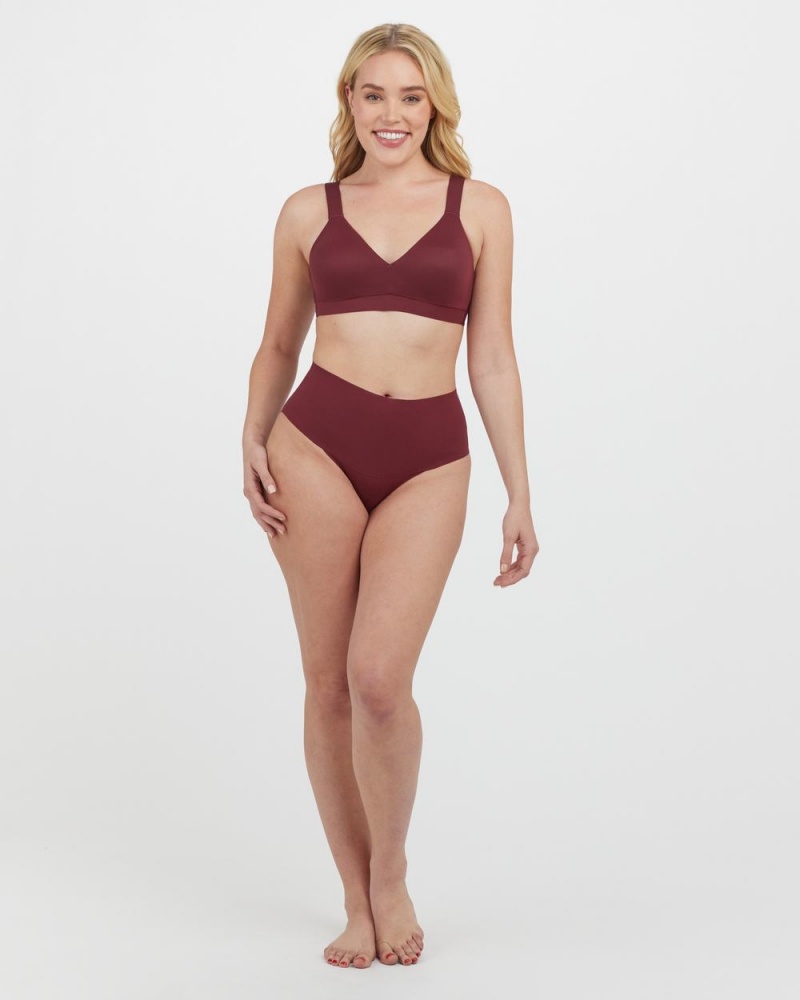 Spanx Bra-llelujah!® Lightly Lined Women's Bralette Burgundy | 43DKNFRYV