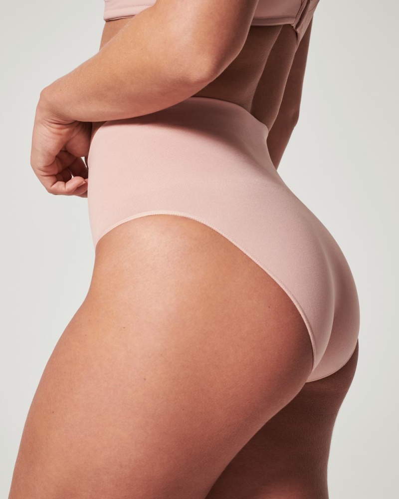 Spanx EcoCare Seamless Shaping Women's Panties Rose | 74POCMGEB