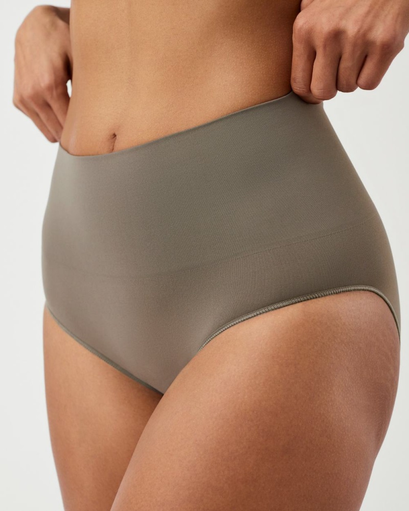 Spanx EcoCare Seamless Shaping Women's Panties Olive | 97RVGSLBP