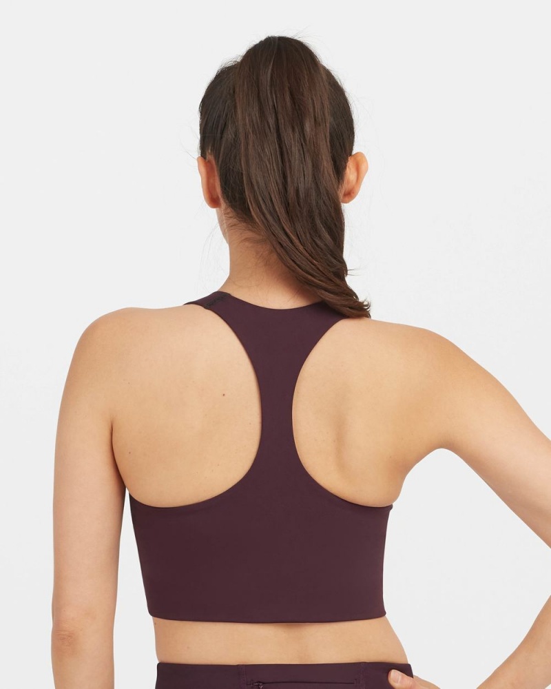 Spanx Longline Medium Impact Women's Sports Bras Purple | 15VBZEUSL