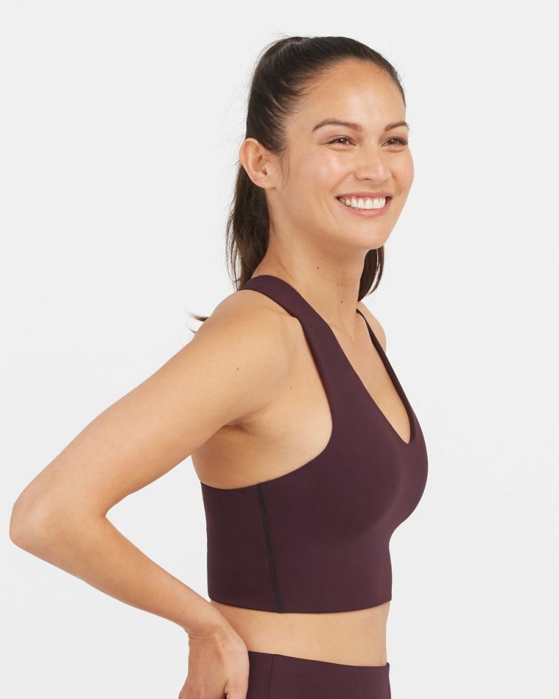 Spanx Longline Medium Impact Women's Sports Bras Purple | 15VBZEUSL