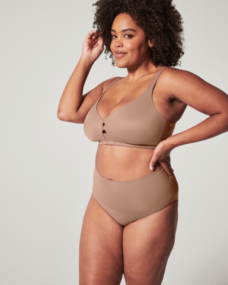 Spanx Low Profile Wireless Minimizer Women's Bras Cafe Au Lait | 06SNZIULQ