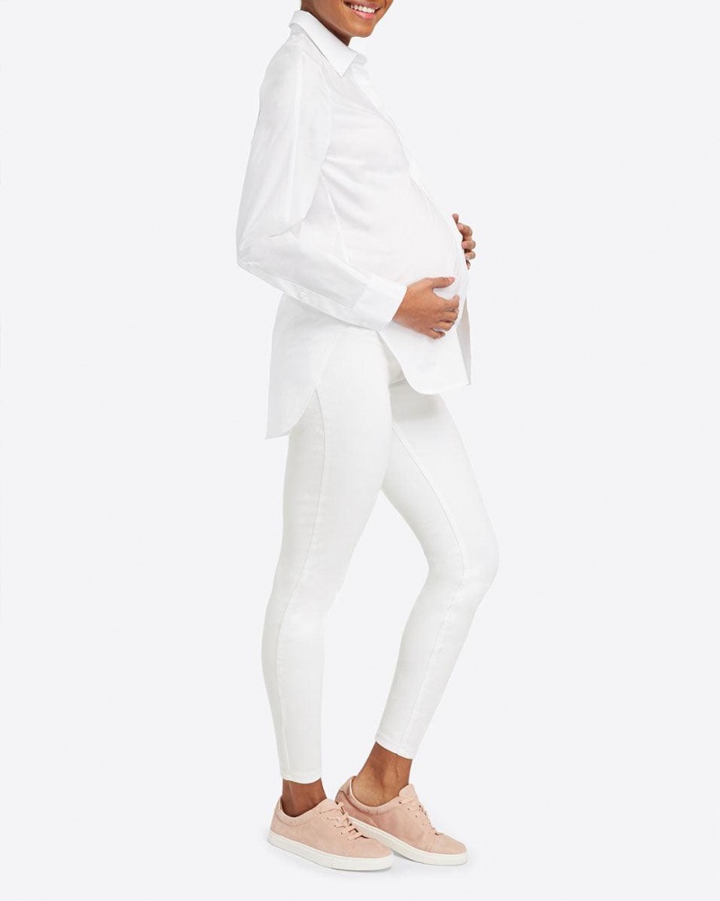 Spanx Mama Ankle Jean-ish® Women's Leggings White | 82FVLMQKR