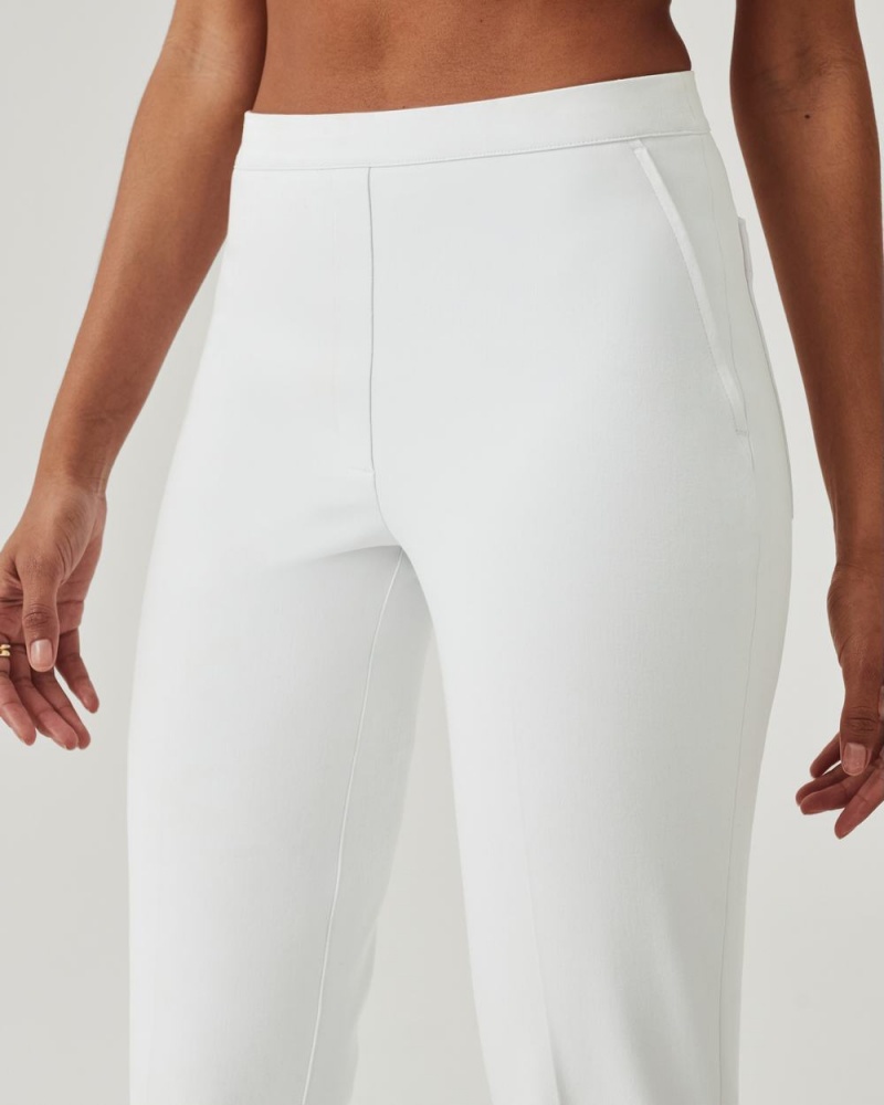 Spanx On-the-Go Ankle Slim Straight Pant with Ultimate Opacity Technology Women's Pants White | 94WGXVKUR