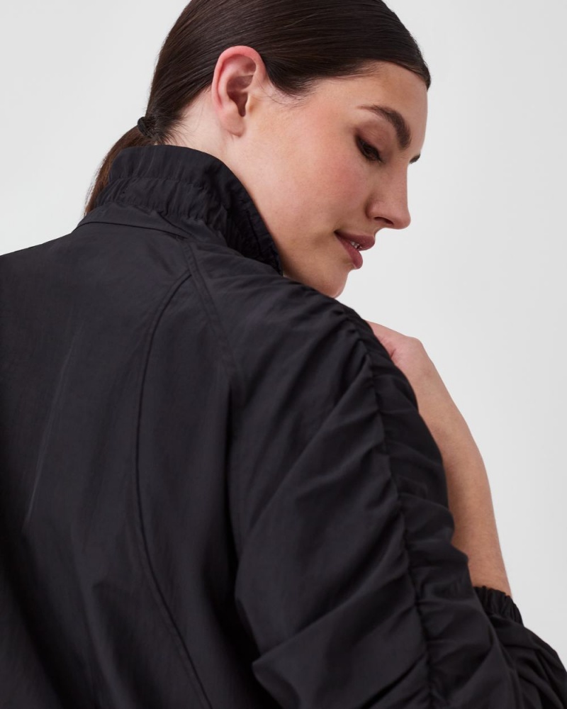 Spanx Organza Windbreaker Women's Tops Black | 28MEQPAZX