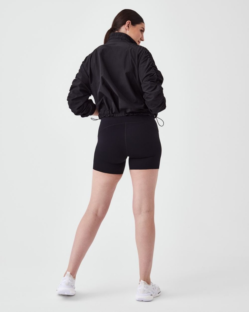 Spanx Organza Windbreaker Women's Tops Black | 28MEQPAZX