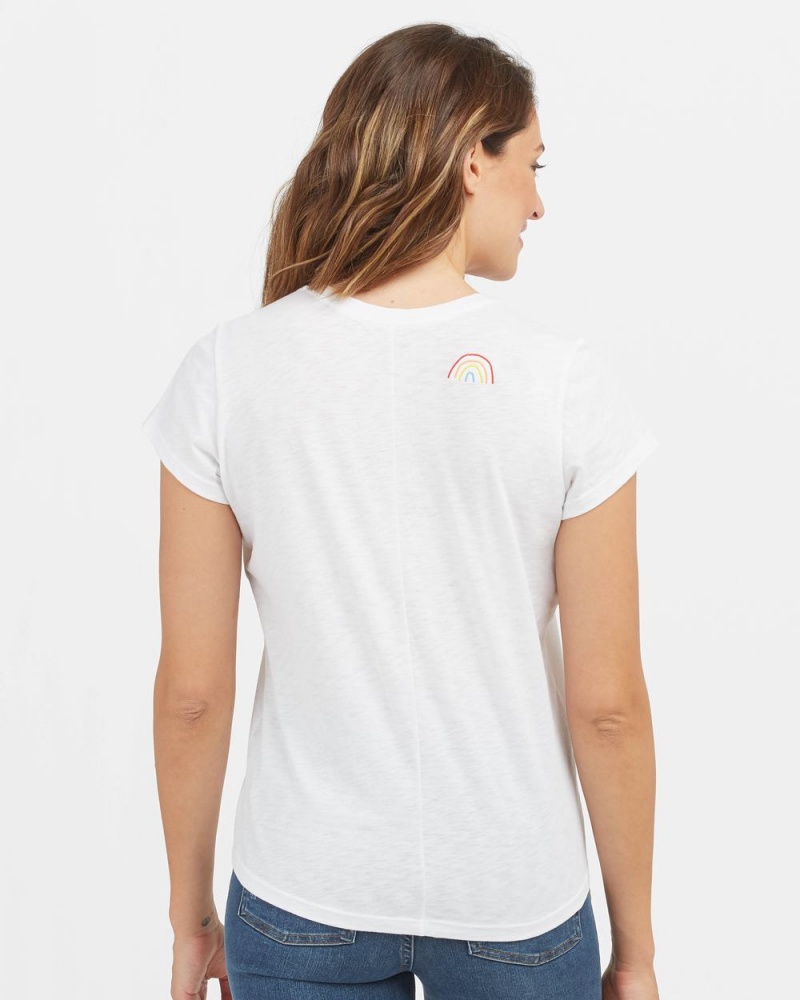 Spanx Pima Cotton Embroidered Graphic Women's T-Shirts Multicolor | 84OFNHIKZ