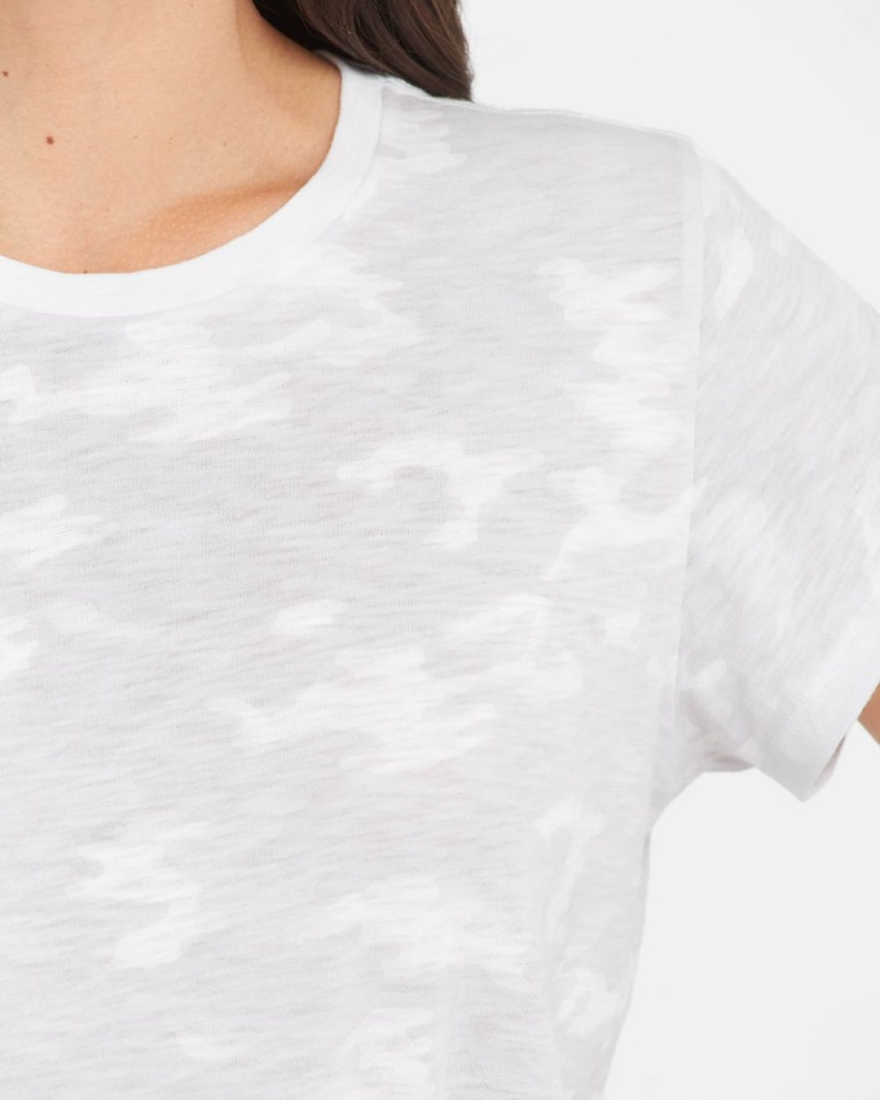 Spanx Pima Cotton Printed Graphic Women's T-Shirts White Camo | 90NGWSZJO