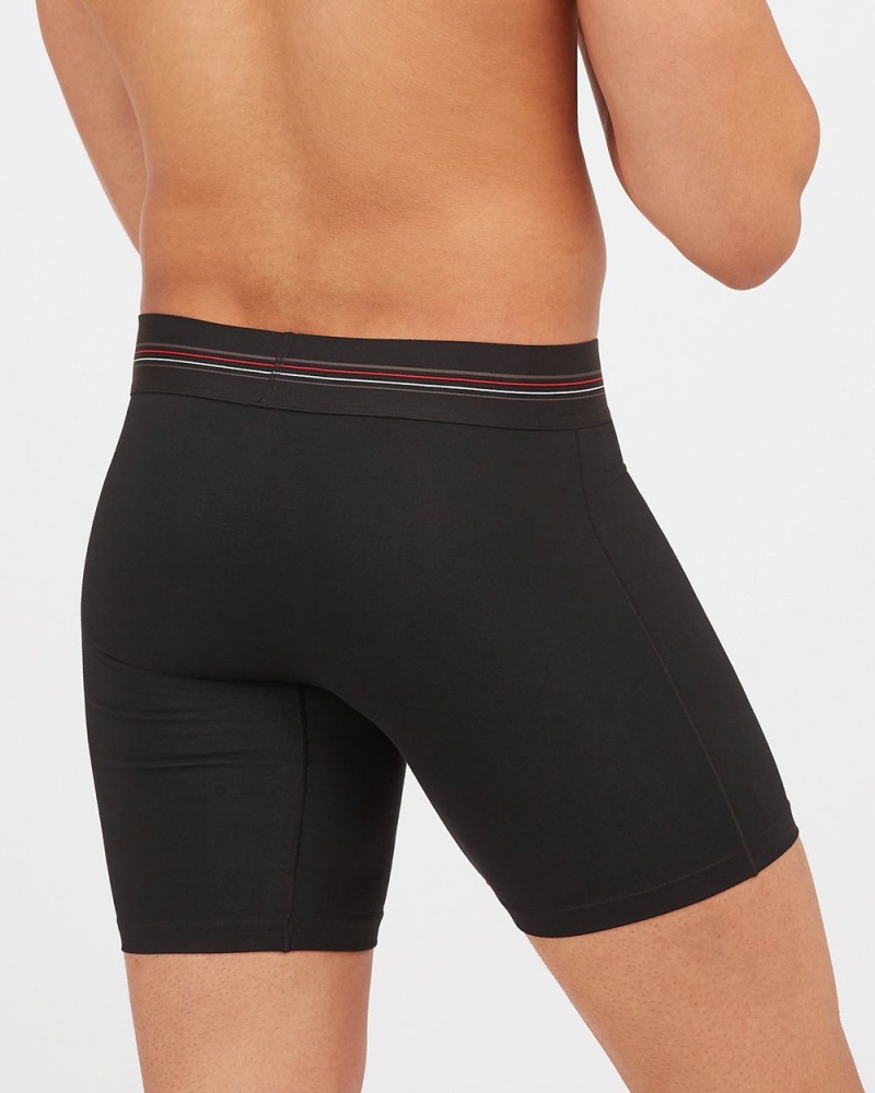 Spanx Sculpt Cotton Boxer Men's Briefs Black | 83WHDTGCJ