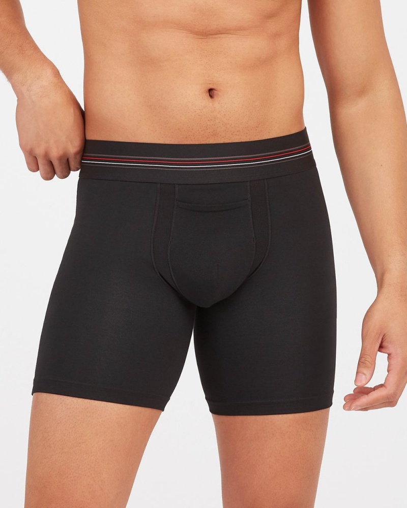 Spanx Sculpt Cotton Boxer Men's Briefs Black | 83WHDTGCJ