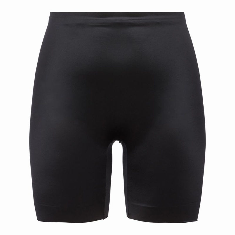 Spanx Shaping Satin Mid-thigh Women's Shorts Black | 93GYRDBWA