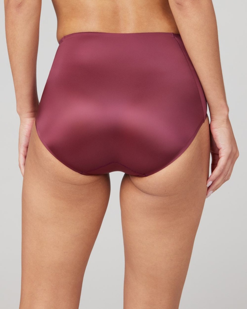 Spanx Shaping Satin Women's Panties Burgundy | 30AWOPCZR