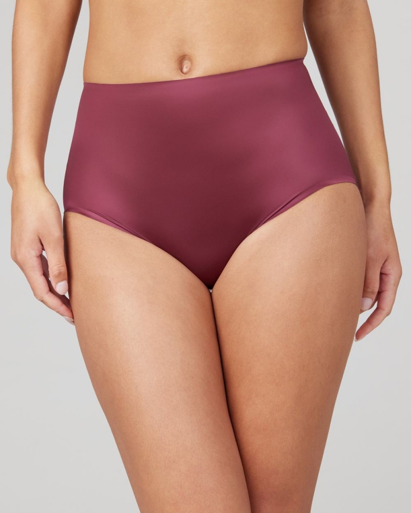 Spanx Shaping Satin Women's Panties Burgundy | 30AWOPCZR