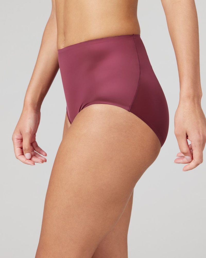 Spanx Shaping Satin Women's Panties Burgundy | 30AWOPCZR