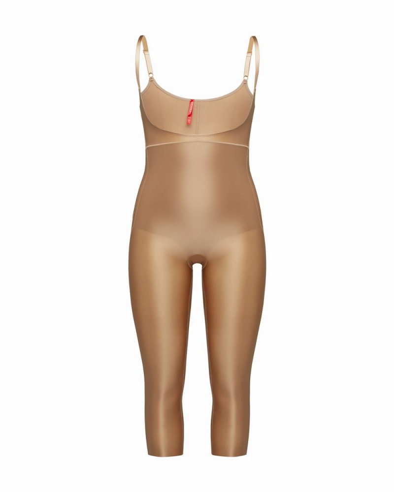 Spanx Suit Your Fancy Open-Bust Women\'s Catsuit Beige | 37RYEGWQZ