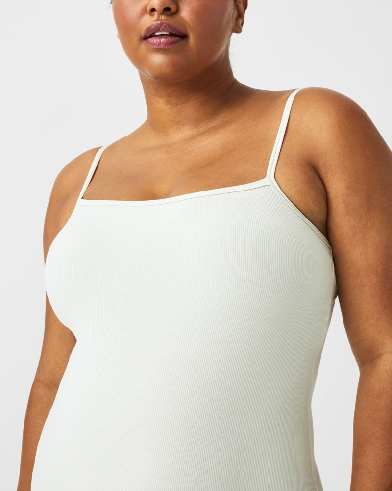 Spanx Suit Yourself Ribbed Cami Women's Bodysuits White | 06NXVDACF