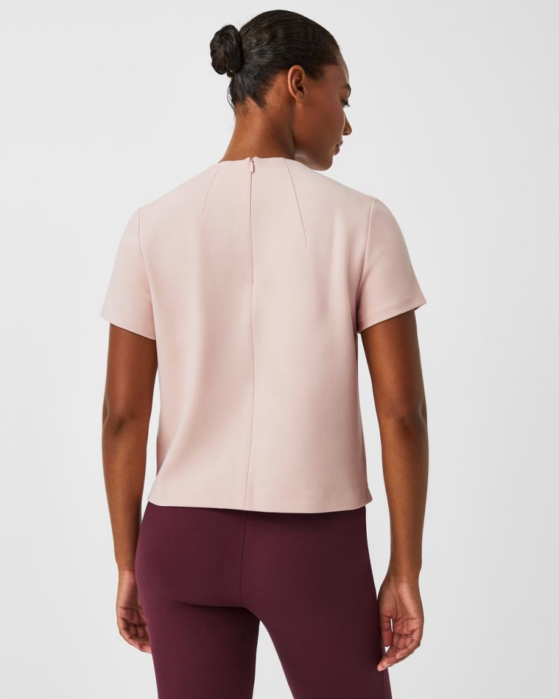 Spanx The Perfect Funnel Neck Women's Tops Pink | 10ESXQBZU