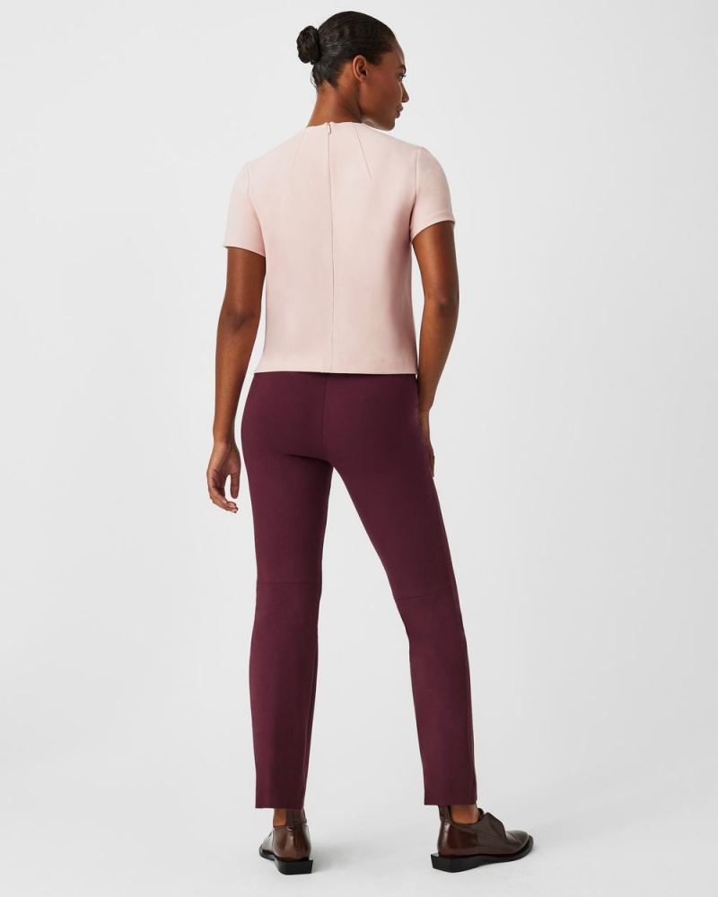 Spanx The Perfect Funnel Neck Women's Tops Pink | 10ESXQBZU