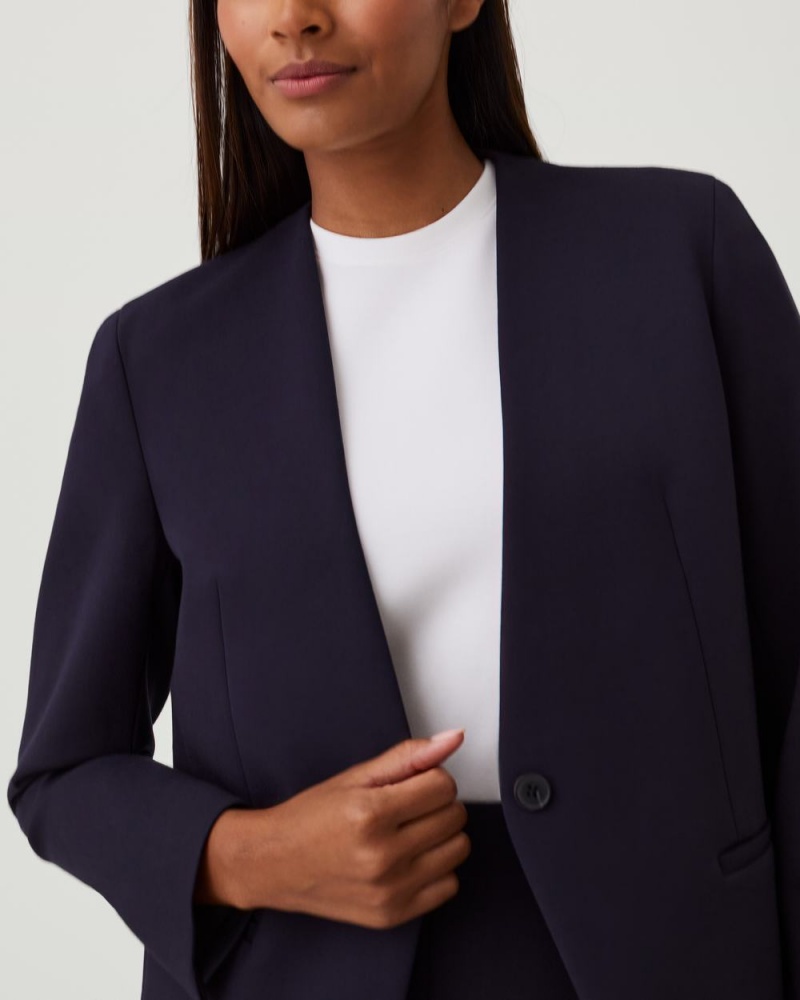 Spanx The Perfect Oversized Blazer Women's Tops Navy | 06VBIYFOH