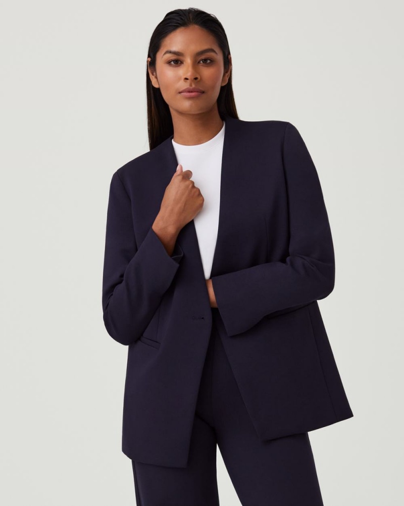 Spanx The Perfect Oversized Blazer Women\'s Tops Navy | 06VBIYFOH