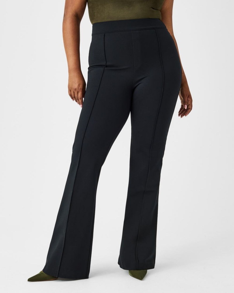 Spanx The Perfect Pant, Hi-Rise Flare in Houndstooth Jacquard Women's Pants Black | 36YPDVIRL