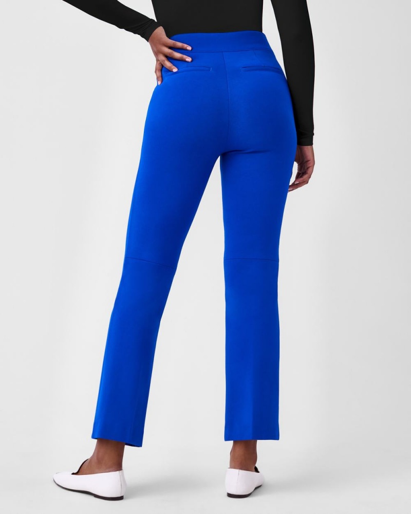 Spanx The Perfect Pant, Kick Flare in Orange Pop Plaid Jacquard Women's Pants Blue | 29JKCEAQZ