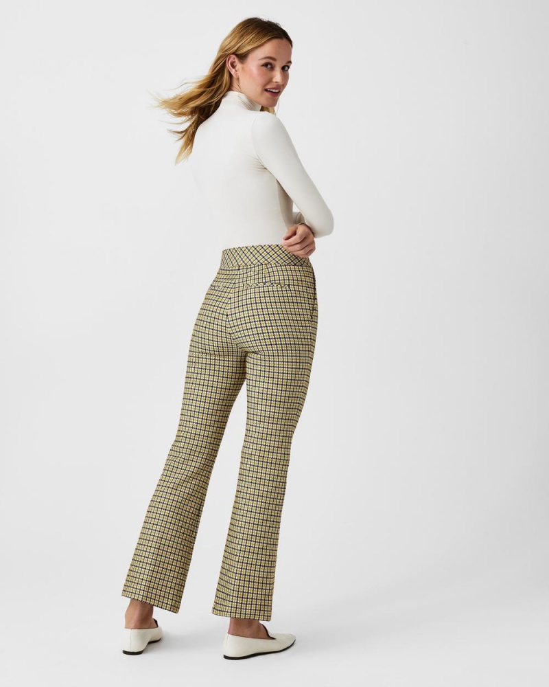 Spanx The Perfect Pant, Kick Flare in Orange Pop Plaid Jacquard Women's Pants Dijon Houndstooth | 91KNXVFIJ