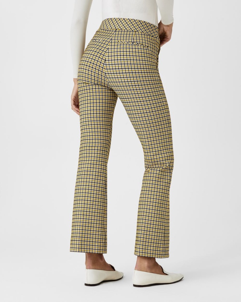 Spanx The Perfect Pant, Kick Flare in Orange Pop Plaid Jacquard Women's Pants Dijon Houndstooth | 91KNXVFIJ