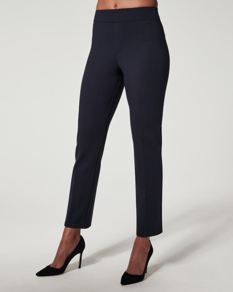 Spanx The Perfect Pant, Slim Straight Women's Pants Navy | 01RKEZMHQ