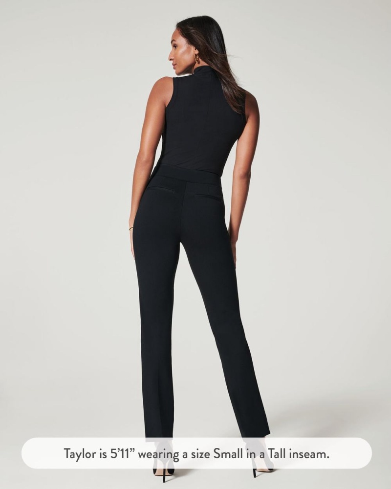 Spanx The Perfect Pant, Slim Straight Women's Pants Black | 58PSRIYXL