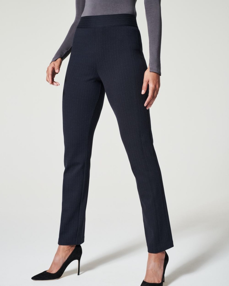 Spanx The Perfect Pant, Slim Straight Women's Pants Navy / Grey | 36OEQCXFJ