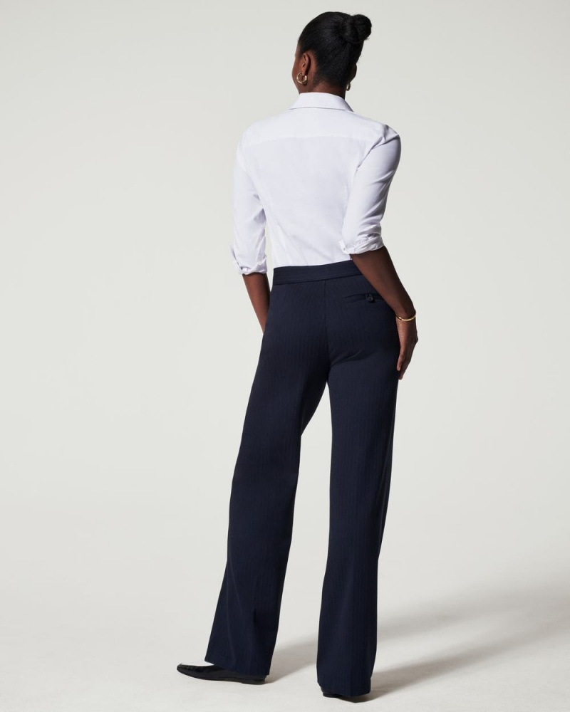 Spanx The Perfect Pant, Wide Leg Women's Pants Navy / Grey | 94PWJUSYO