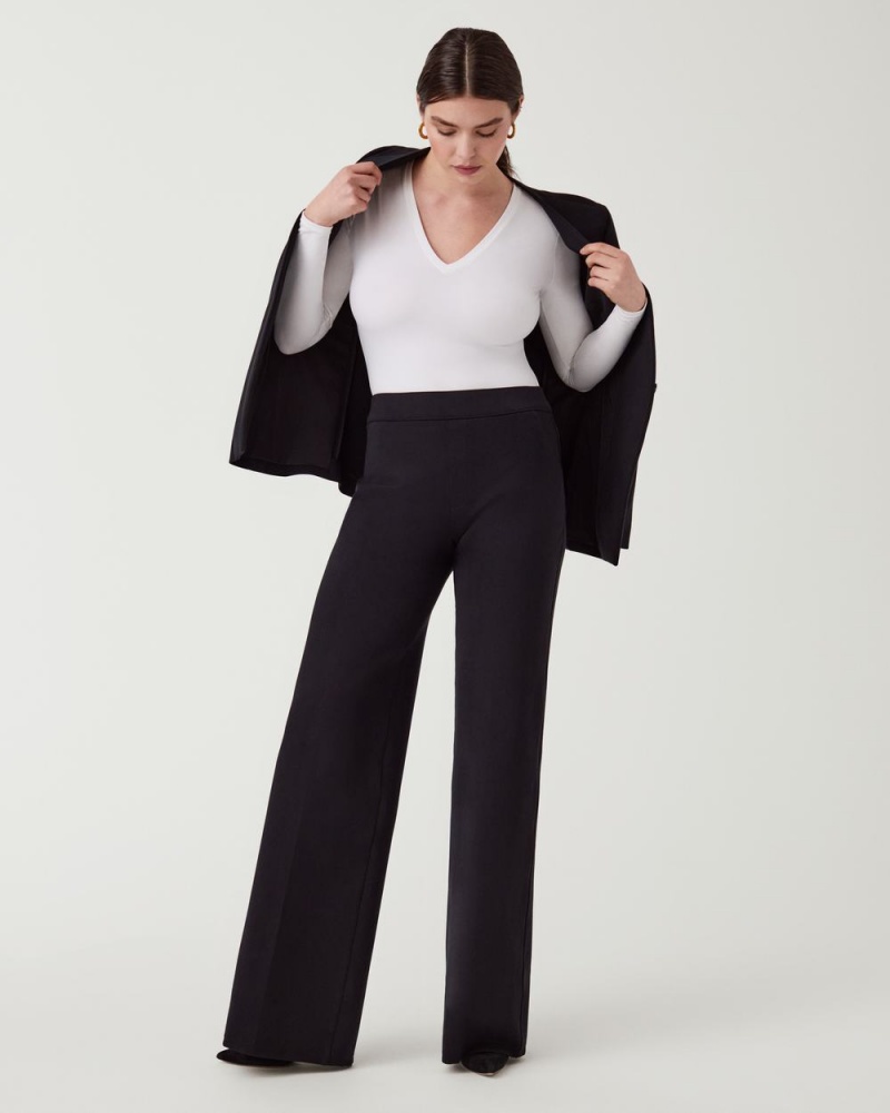 Spanx The Perfect Pant, Wide Leg Women's Pants Black | 53PIJWNOZ